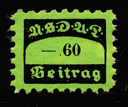 First NSDAP  Membership Dues Stamp 1933